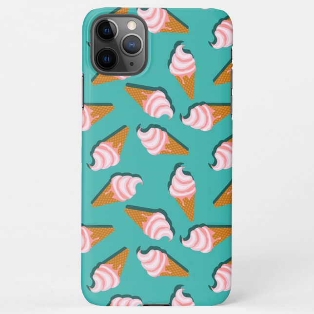 Waffelcones Eis und gefrorenes Jogurt-Muster iPhone Hülle (Rückseite)