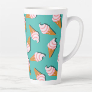 Waffelcones Eis und gefrorenes Jogurt-Muster Milchtasse