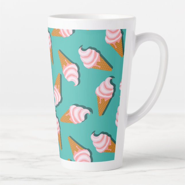 Waffelcones Eis und gefrorenes Jogurt-Muster Milchtasse (Rechts)