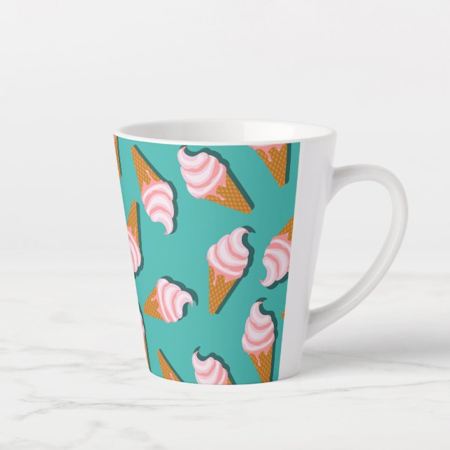 Waffelcones Eis und gefrorenes Jogurt-Muster Milchtasse (Rechts)