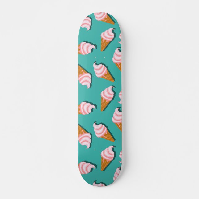 Waffelcones Eis und gefrorenes Jogurt-Muster Skateboard (Vorne)