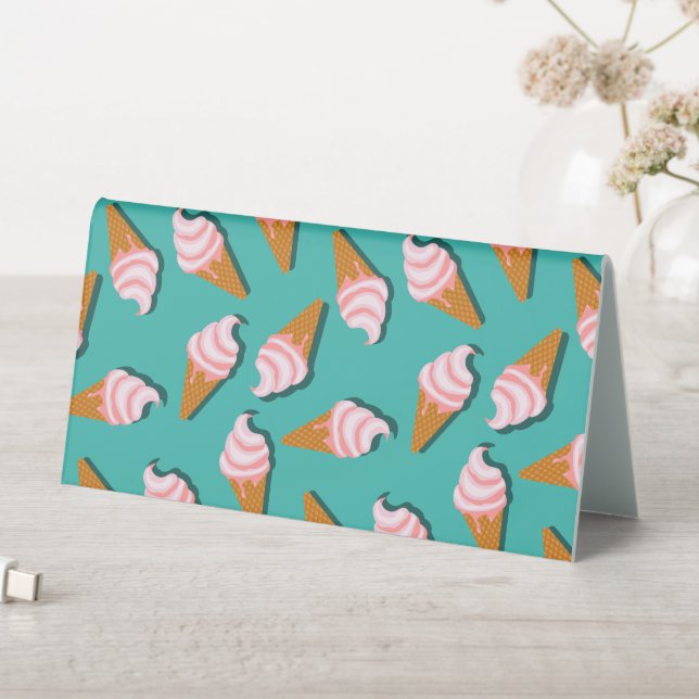 Waffelcones Eis und gefrorenes Jogurt-Muster Tischaufsteller (In Situ (Tisch))