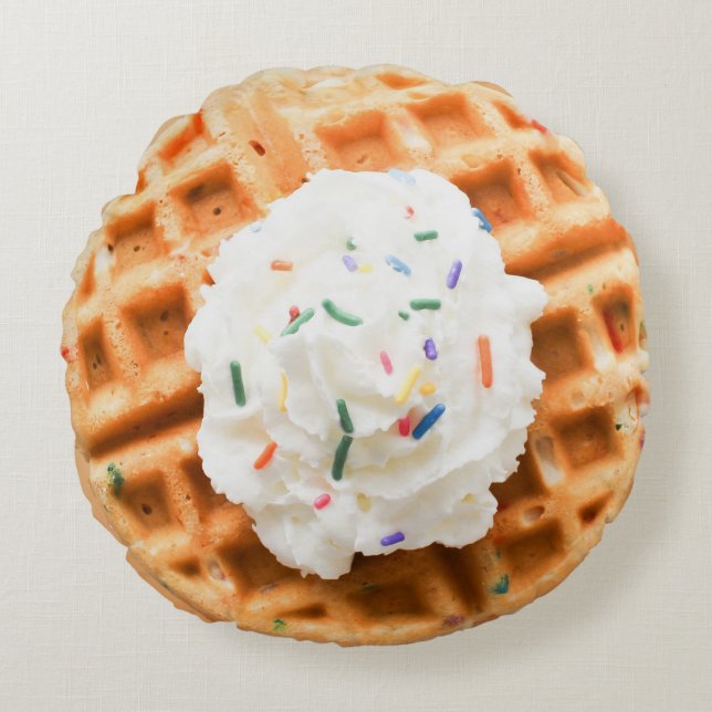 Waffeleiscreme, rund gewirbeltes Kissen (Vorderseite)
