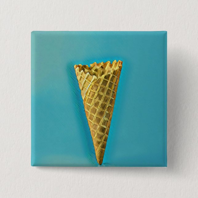 Waffelkegel für Eisfreunde Button (Vorderseite)