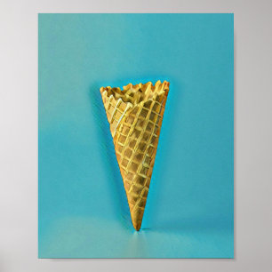 Waffelkegel für Eisfreunde Poster