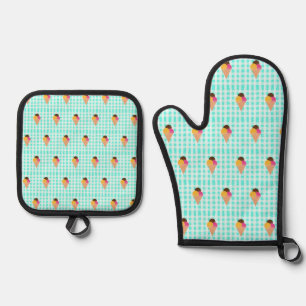 Waffelkegel Ofenhandschuh & Topflappen-Set