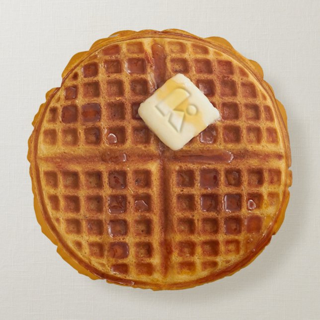 Waffelkissen Rundes Kissen (Vorderseite)