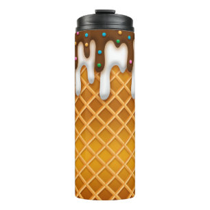 Waffelkronenschokolade und Vanilla-Tropfen Thermosbecher