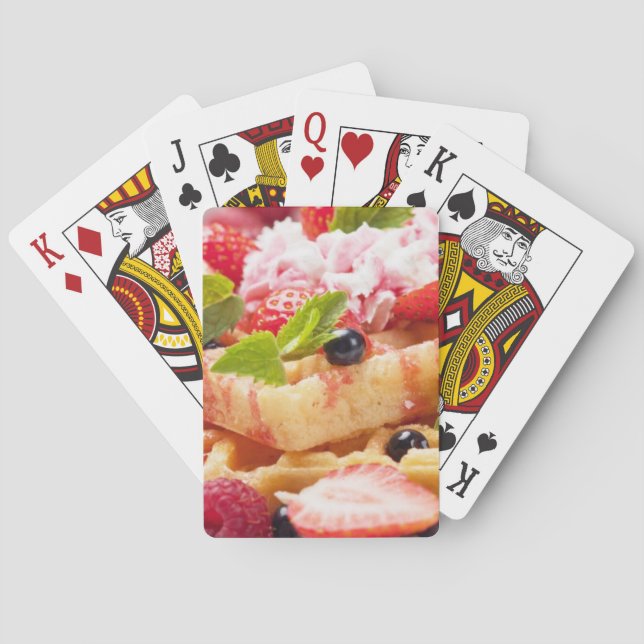 Waffelkuchen mit frischem Beerenobst Spielkarten (Rückseite)