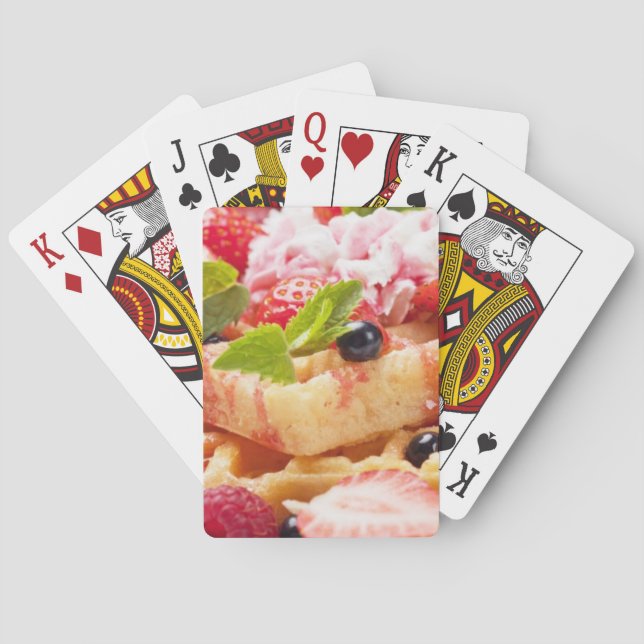 Waffelkuchen mit frischem Beerenobst Spielkarten (Rückseite)