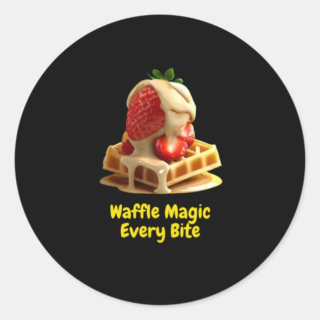 Waffelmagie Runder Aufkleber (Vorderseite)
