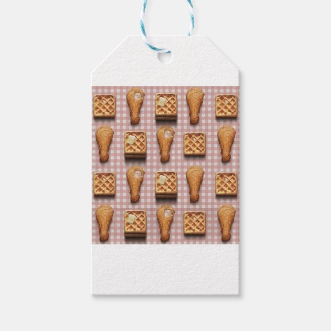 Waffeln aus Gingham Geschenkanhänger (Vorderseite)