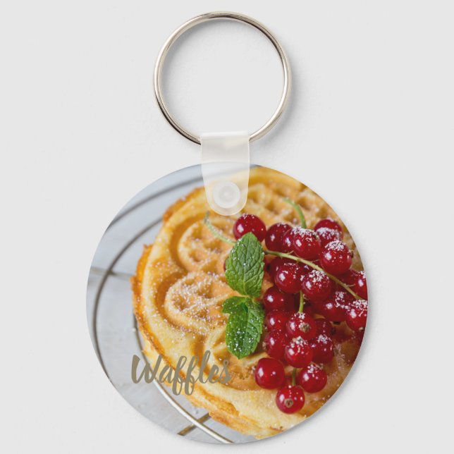 Waffeln, hausgemacht mit Johannisbeeren Schlüsselanhänger (Vorderseite)