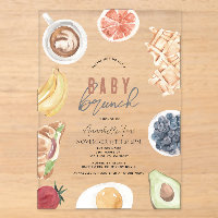 Waffeln Kaffee Frucht Wasserfarbe Babybrunch