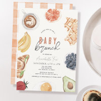 Waffeln Kaffee Frucht Wasserfarbe Babybrunch