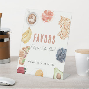 Waffeln Kaffee Obst Bridal Brunch Favors Sockelschild