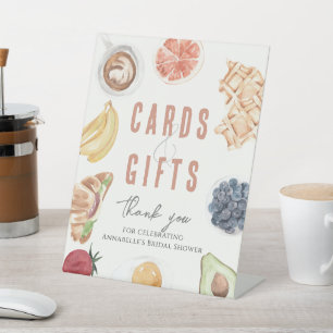 Waffeln Kaffee Obst Bridal Brunch Karten & Geschen Sockelschild