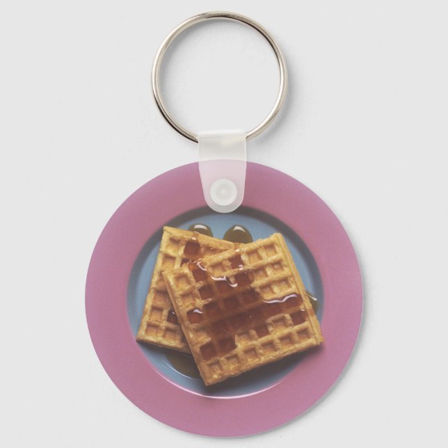 Waffeln mit Sirup Schlüsselanhänger (Vorderseite)