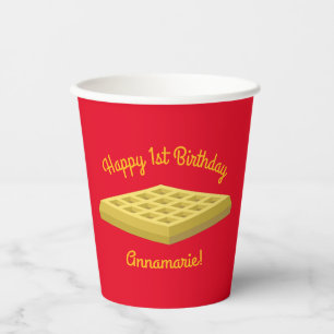 Waffeln Niedliches Frühstück Brunch Kinder 1. Ge Pappbecher
