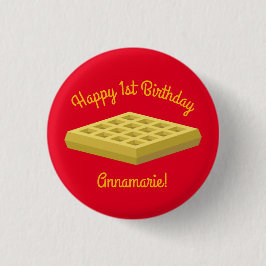 Waffeln Niedliches Frühstück Brunch Kinder 1. Gebu Button