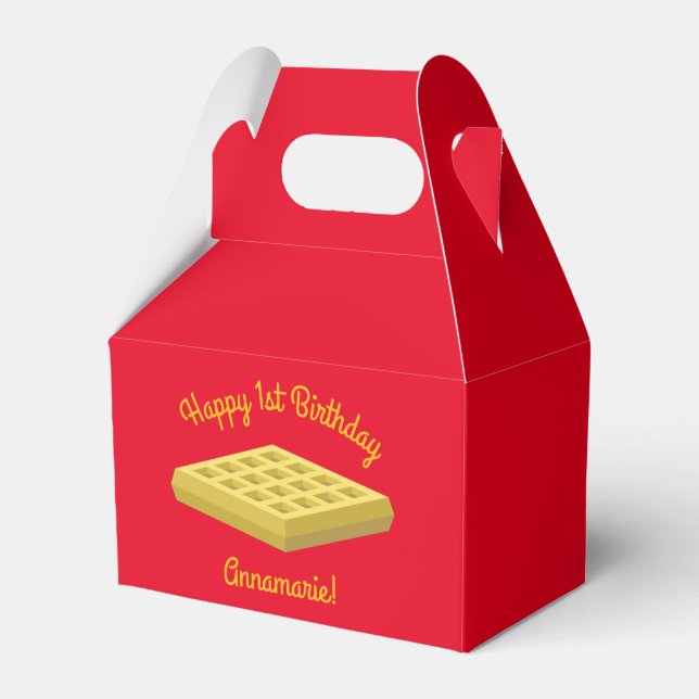 Waffeln Niedliches Frühstück Brunch Kinder 1. Gebu Geschenkschachtel (Vorderseite)