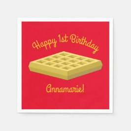 Waffeln Niedliches Frühstück Brunch Kinder 1. Gebu Serviette