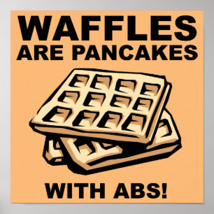 Waffeln Pancakes mit abs Funny Poster-Zeichen Poster
