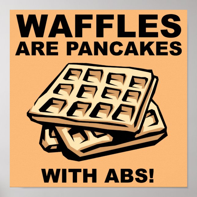 Waffeln Pancakes mit abs Funny Poster-Zeichen Poster (Vorne)