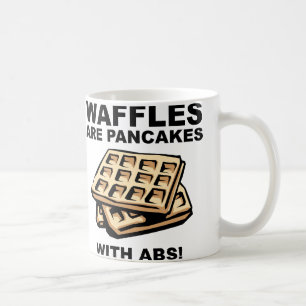 Waffeln Pfannkuchen Mit Sixpack Lustiger Becher od Kaffeetasse