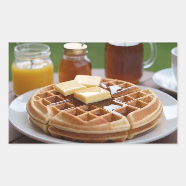 Waffeln Rechteckiger Aufkleber (Vorderseite)