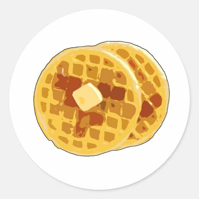 Waffeln Runder Aufkleber (Vorderseite)
