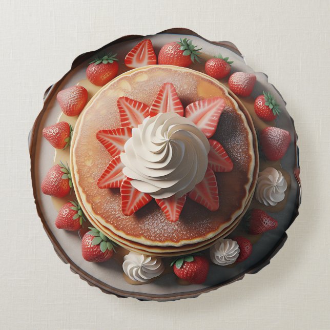 Waffeln Rundes Kissen (Rückseite)