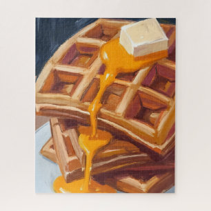 Waffeln Sirup Frühstück Aquarellmalerei
