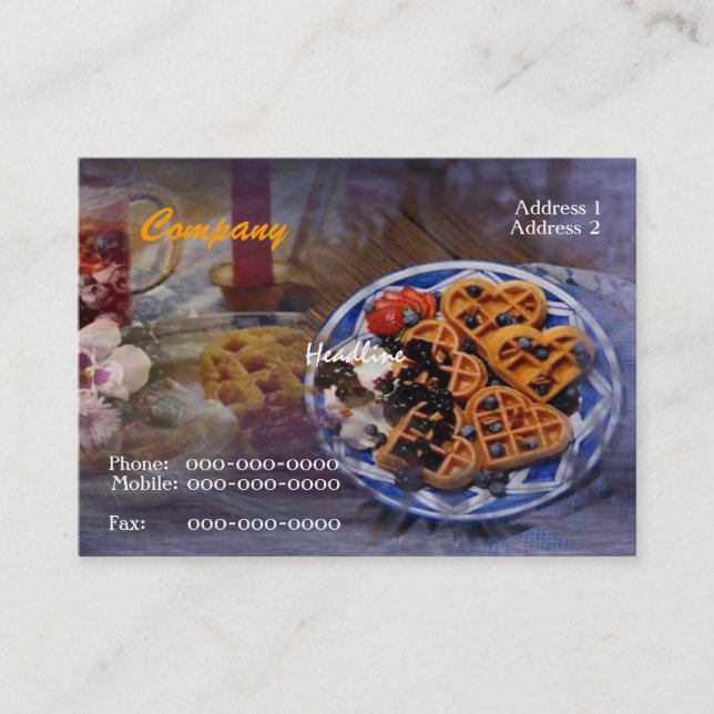 Waffeln-Visitenkarte Visitenkarte (Vorderseite)