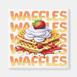 Waffelstapel aus Erdbeeren Magnet