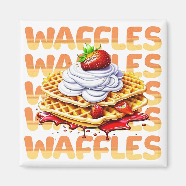 Waffelstapel aus Erdbeeren Magnet (Vorne)
