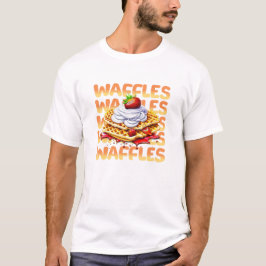 Waffelstapel aus Erdbeeren T-Shirt