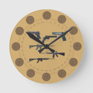Waffen-Collagen-Wanduhr Runde Wanduhr