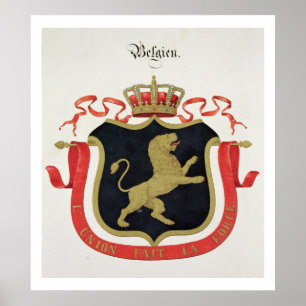 Waffen der belgischen Königlichen Familie, aus ein Poster
