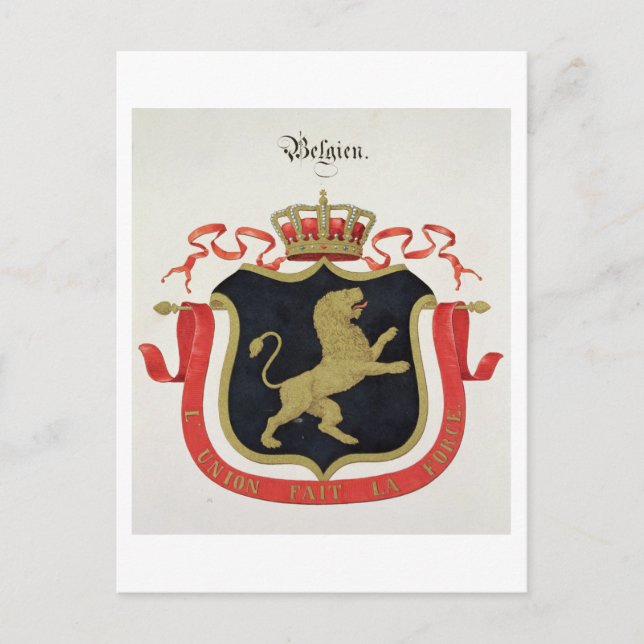 Waffen der belgischen Königlichen Familie, aus ein Postkarte (Vorderseite)