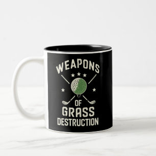 Waffen der Gräszerstörung Golfschläger Sarkastisch Zweifarbige Tasse