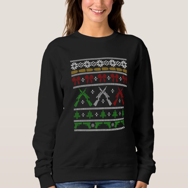 Waffen für Weihnachten hässlich Sweater Gun Rechte Sweatshirt (Vorderseite)