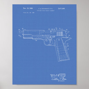 Waffen-Kopf-Raum 1968 Patent-Kunst-Blueprint Poster
