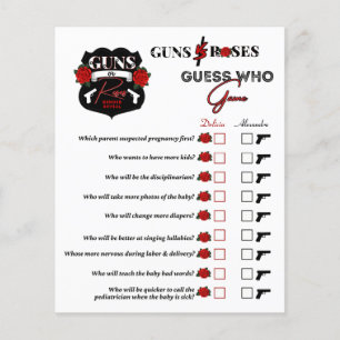 Waffen oder Rose Geschlecht zeigen Baby Shower Fot Flyer