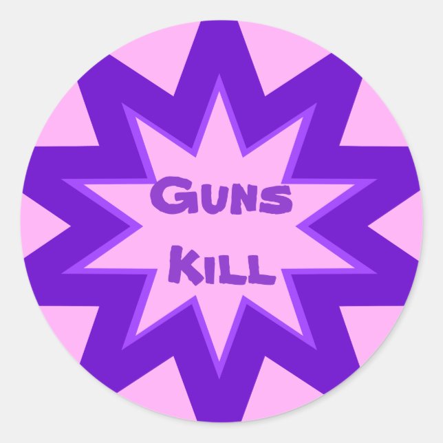 Waffen töten rosa und Lila Aufkleber (Vorderseite)