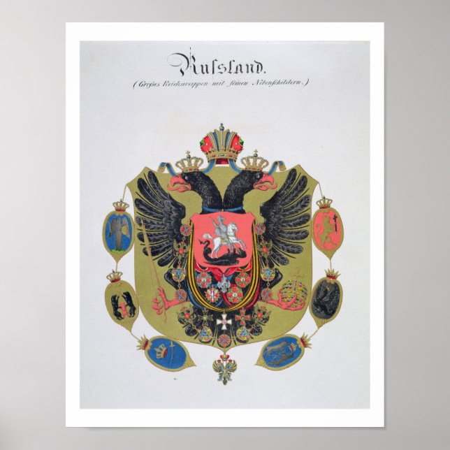 Waffen und Schutzschild des Staat des Kaiserlichen Poster (Vorne)