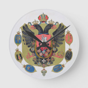Waffen und Schutzschild des Staat des Kaiserlichen Runde Wanduhr