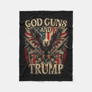 Waffen und Trump 2. Flag Flag Eagle American F Fleecedecke