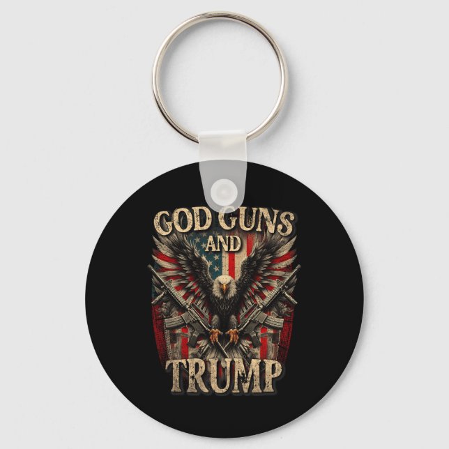 Waffen und Trump 2. Flag Flag Eagle American F Schlüsselanhänger (Vorderseite)
