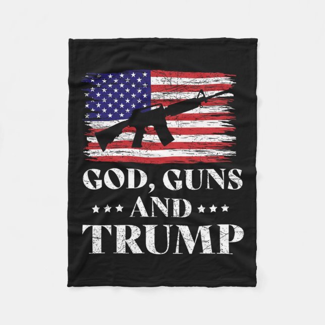 Waffen und Trump-Shirt Fleecedecke (Vorderseite)